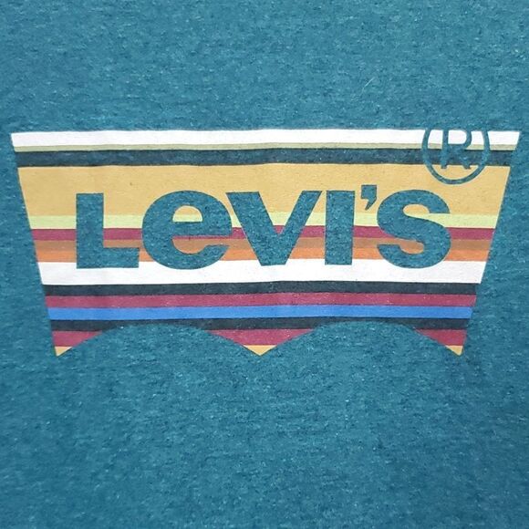 Levi’s Mens Teal Aztec Graphic Logo T-shirt, Size XL - Picture 2 of 4